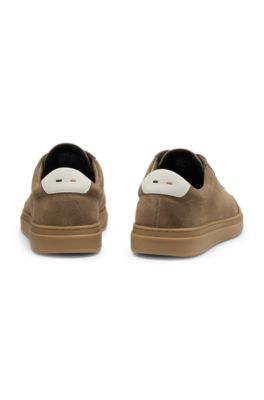 Suede trainers with rubber sole, Light Green