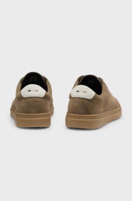 Suede trainers with rubber sole, Light Green