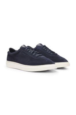 Suede trainers with rubber sole, Dark Blue
