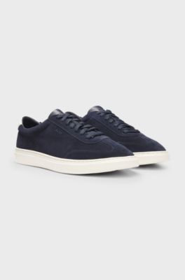 Sneakers van su&egrave;de met rubberzool, Donkerblauw