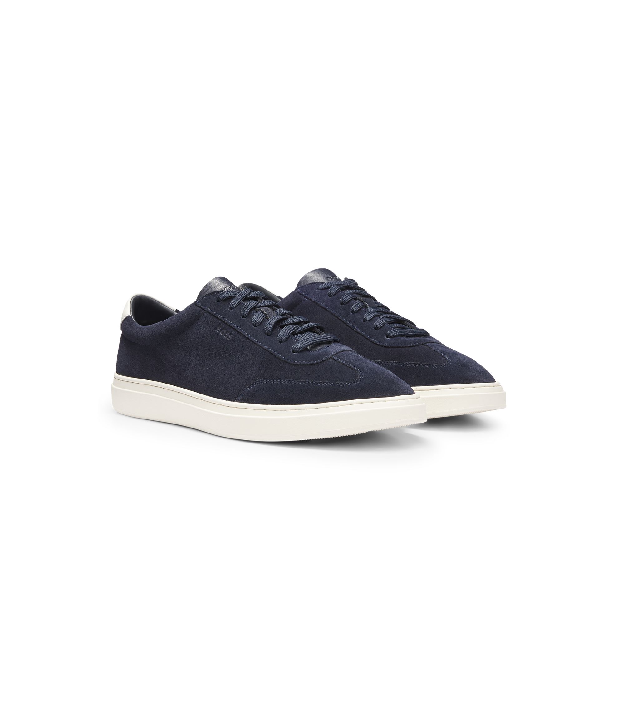 BOSS - Suede trainers with rubber sole - Dark Blue
