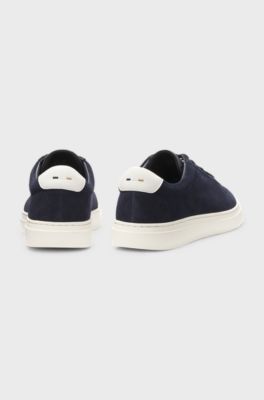 Sneakers van su&egrave;de met rubberzool, Donkerblauw