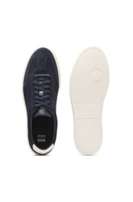 Suede trainers with rubber sole, Dark Blue