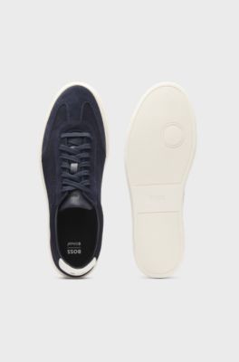 Suede trainers with rubber sole, Dark Blue