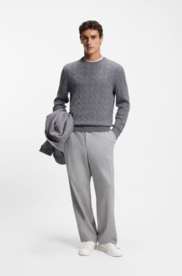 Grained-leather trainers with rubber sole, White