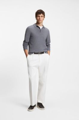 Grained-leather trainers with rubber sole, Dark Brown