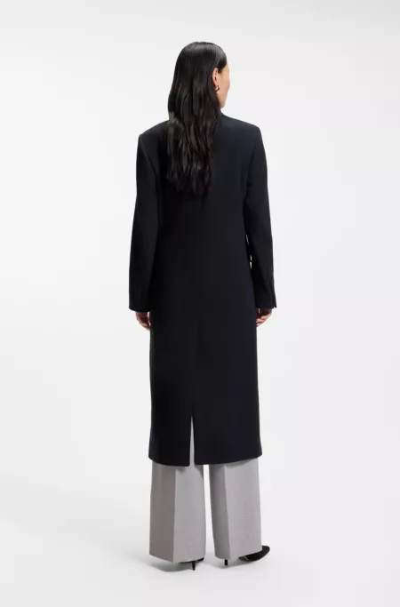 Regular-fit long-length coat in cashmere