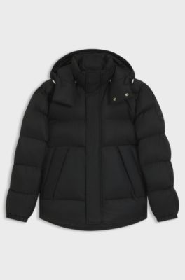 Cazadora repelente al agua con jacquard de monogramas, Negro