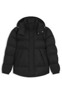 Water-repellent jacket with monogram jacquard, Black