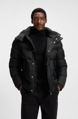 Water-repellent jacket with monogram jacquard, Black