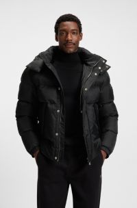 Veste déperlante avec jacquard à monogramme, Noir