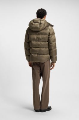 Water-repellent jacket with monogram jacquard, Light Brown