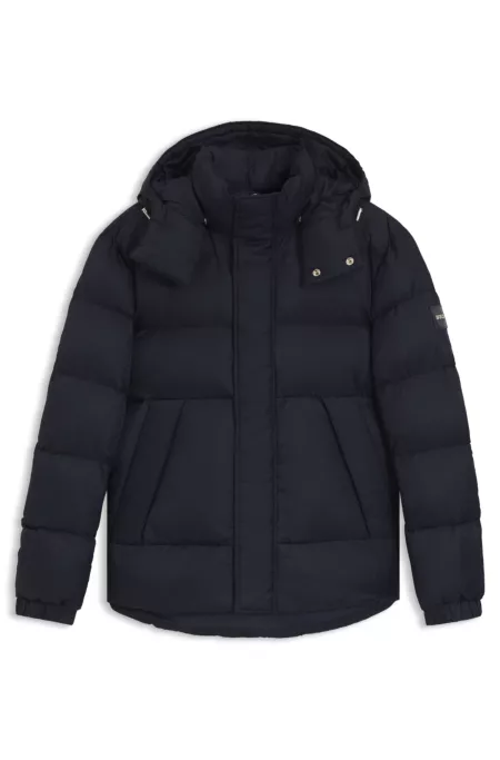 Water-repellent jacket with monogram jacquard