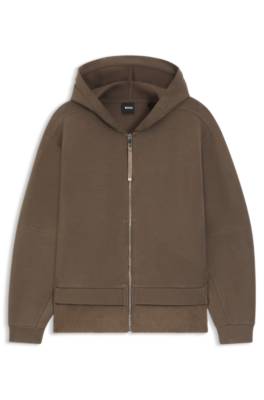 Zip-up hoodie in mixed materials 1
