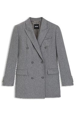 Regular-fit long-length blazer in soft flannel