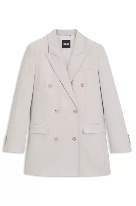 Regular-fit long-length blazer in soft flannel
