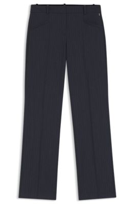 Relaxed-fit trousers in virgin wool, Patterned