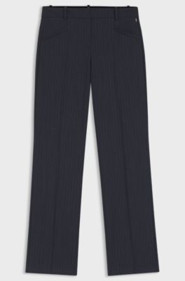 Relaxed-fit trousers in virgin wool, Patterned