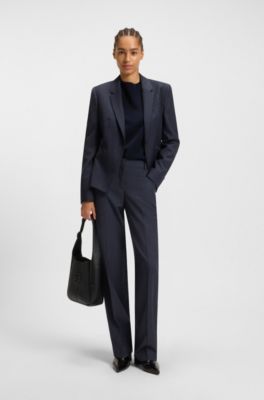 Relaxed-fit trousers in virgin wool, Patterned