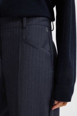 Relaxed-fit trousers in virgin wool, Patterned