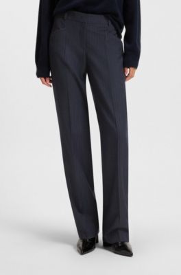 Relaxed-fit trousers in virgin wool, Patterned