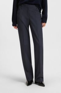 Relaxed-fit trousers in virgin wool, Patterned