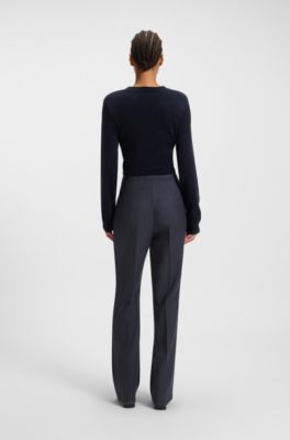 Relaxed-fit trousers in virgin wool, Patterned