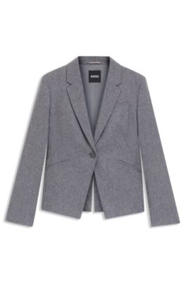Slim-Fit Blazer aus softem Flanell, Grau
