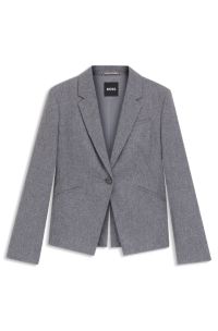 Slim-fit blazer in soft flannel, Grey