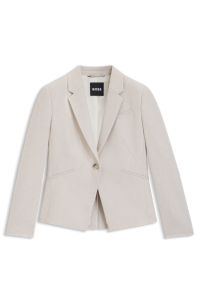 Slim-fit blazer in soft flannel, Natural