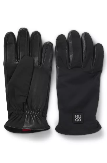 Gants hybrides en nylon et cuir