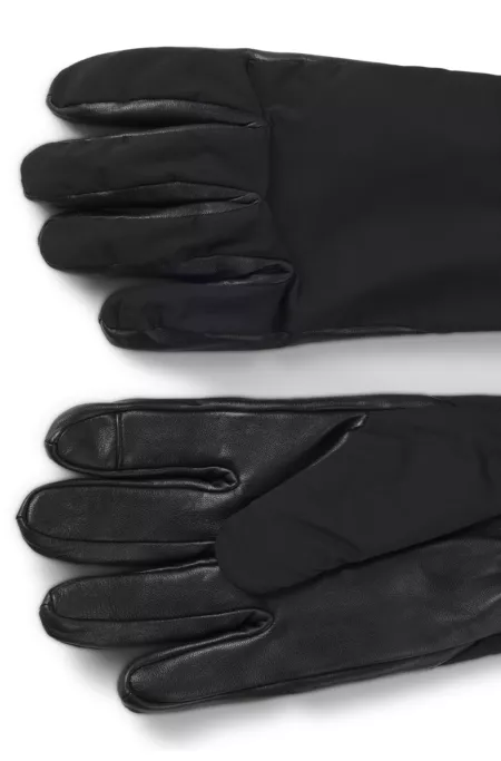 Gants hybrides en nylon et cuir