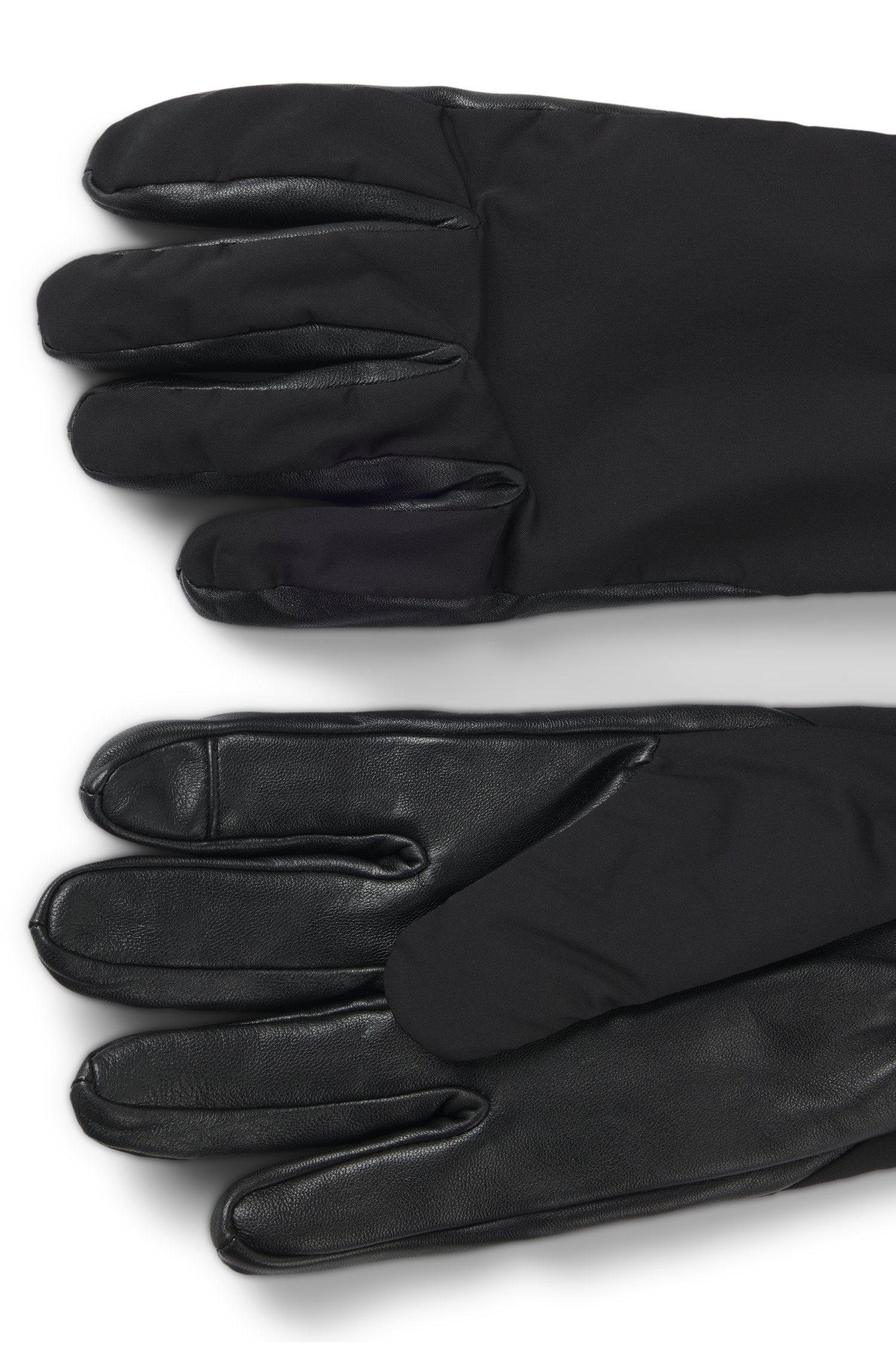 Hugo Hybrid gloves in nylon and leather handskar & vantar herr – bild 3