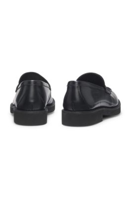 Penny moccasins in brush-off leather, Black