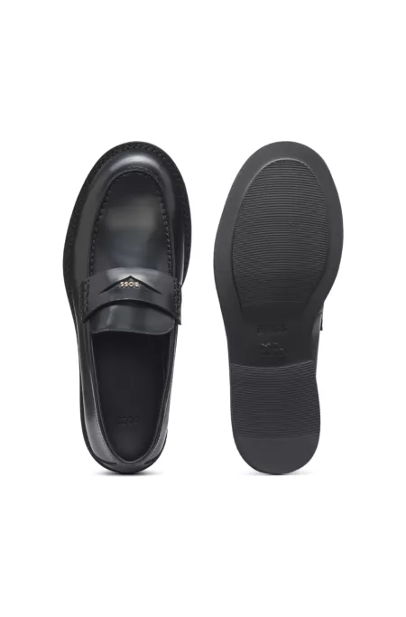 Penny moccasins in brush-off leather