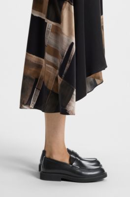 Penny moccasins in brush-off leather, Black