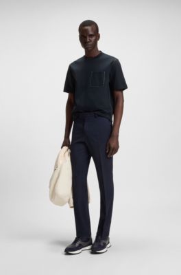 Sneakers van bewerkt leer met ondersteunende buitenzool, Donkerblauw