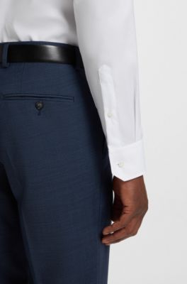 Regular-fit shirt in wrinkle-resistant cotton twill, White