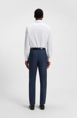 Regular-fit shirt in wrinkle-resistant cotton twill, White