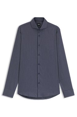 Regular-fit shirt in wrinkle-resistant cotton dobby
