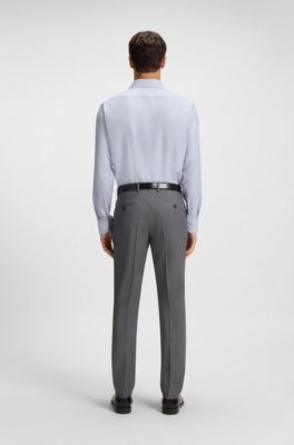 Regular-fit shirt in wrinkle-resistant cotton dobby, Light Blue