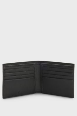 Monogram-structure wallet with logo trim, Black