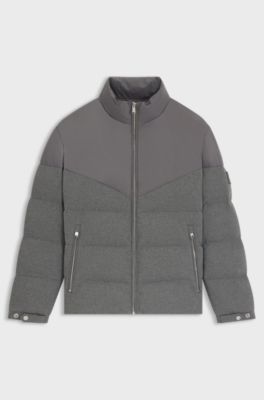 Waterproof jacket in brushed flannel, Grey