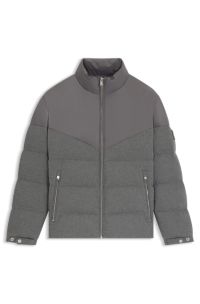 Waterproof jacket in brushed flannel, Grey