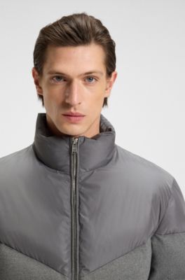 Waterproof jacket in brushed flannel, Grey