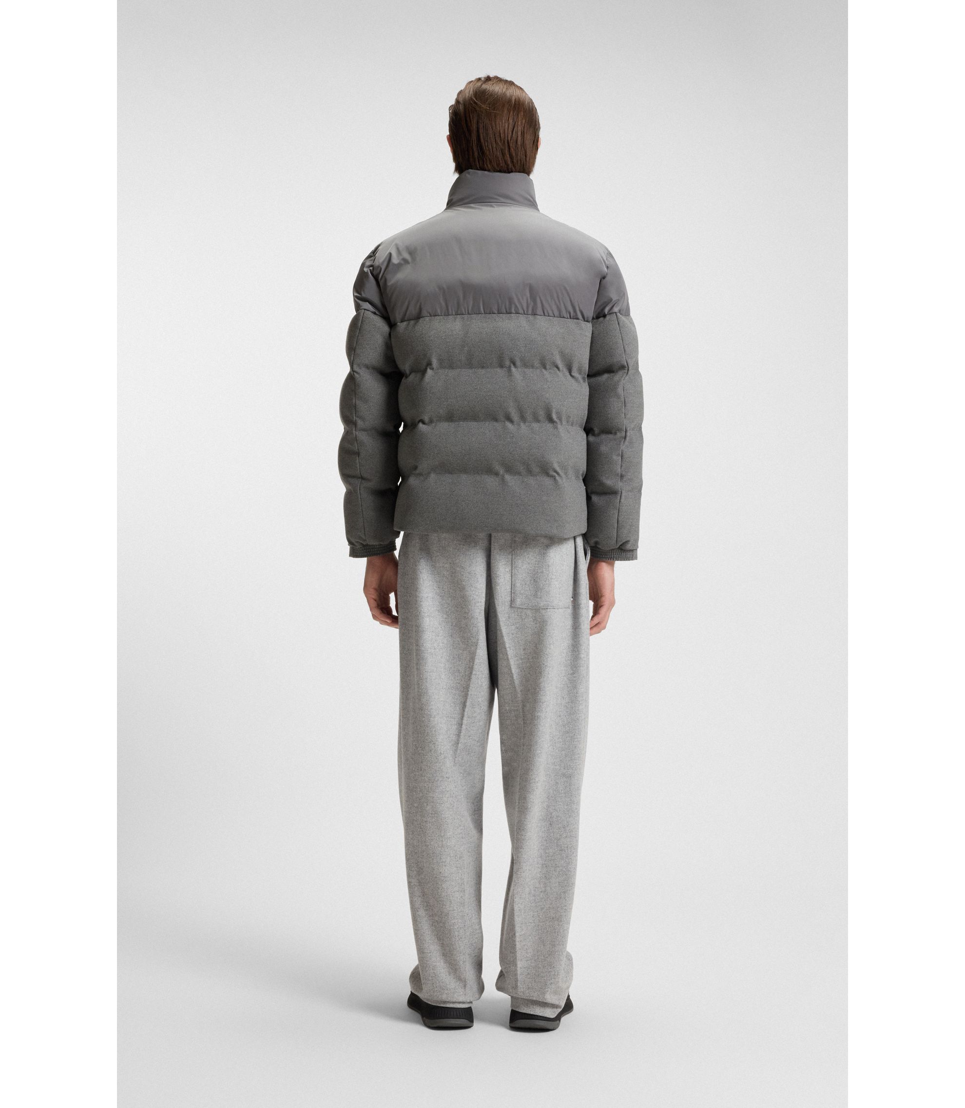 BOSS 撥水 ブラッシュド　中綿　ジャケット　25SS BOSS - 防水ジャケット ブラッシュドフランネル - グレー