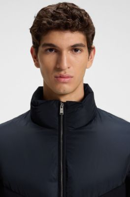 Waterproof jacket in brushed flannel, Dark Blue