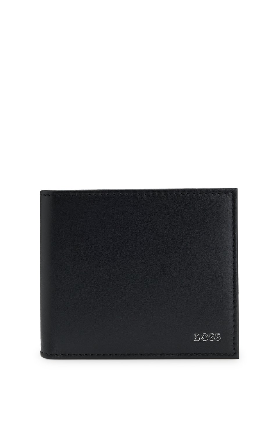 Leather wallet with logo lettering