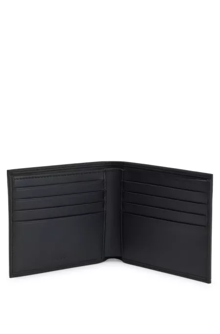 Leather wallet with logo lettering