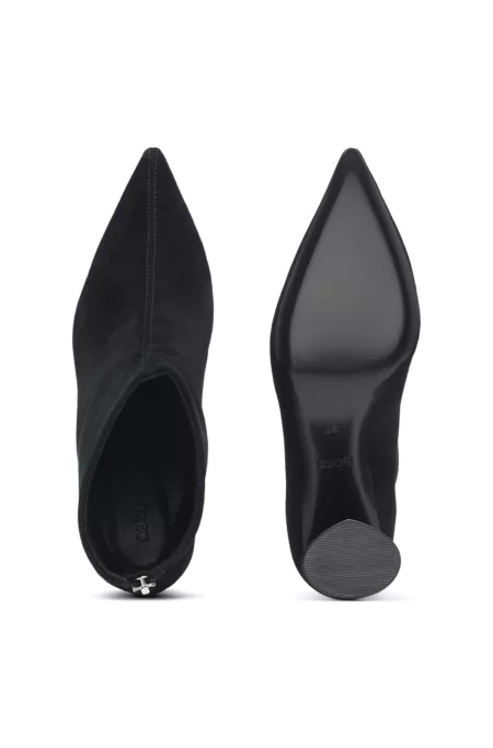 Suede boots with block heel